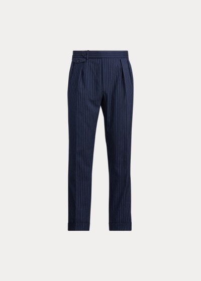 Pantalones De Traje Ralph Lauren Hombre Azul Marino / Creme - Gregory Pinstripe - VYONR0413